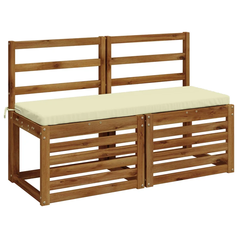 Bench Cushions SOEST 2 pcs 100% Polyester Cream 110 x 40 x 5 cm