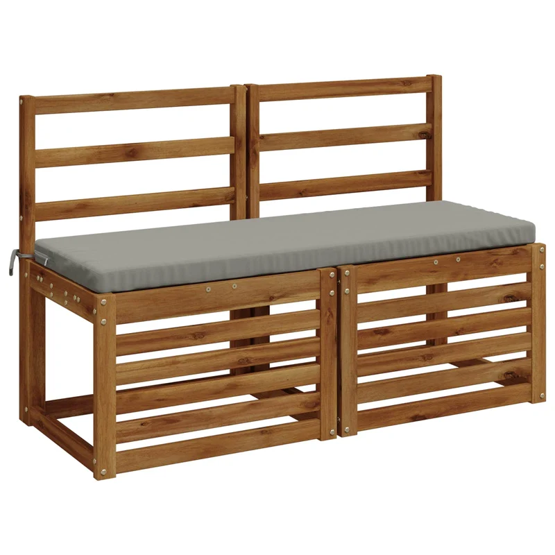 Bench Cushion SOEST 100% Polyester Grey 110 x 40 x 5 cm