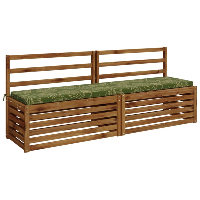 Bench Cushion SOEST 100% Polyester Leaf Design 200 x 40 x 5 cm
