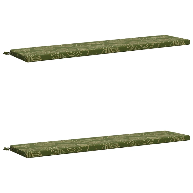 Bench Cushions SOEST 2 pcs 100% Polyester Leaf Design