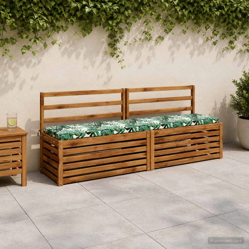 Bench Cushion SOEST 100% Polyester Leaf Pattern 200 x 40 x 5 cm