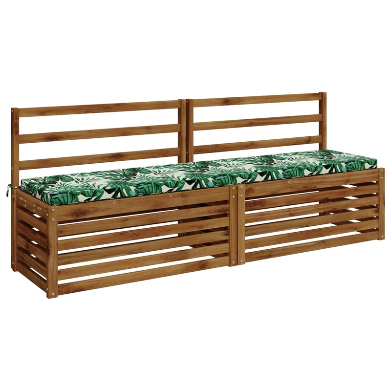 Bench Cushions SOEST 2 pcs 100% Polyester Leaf Pattern