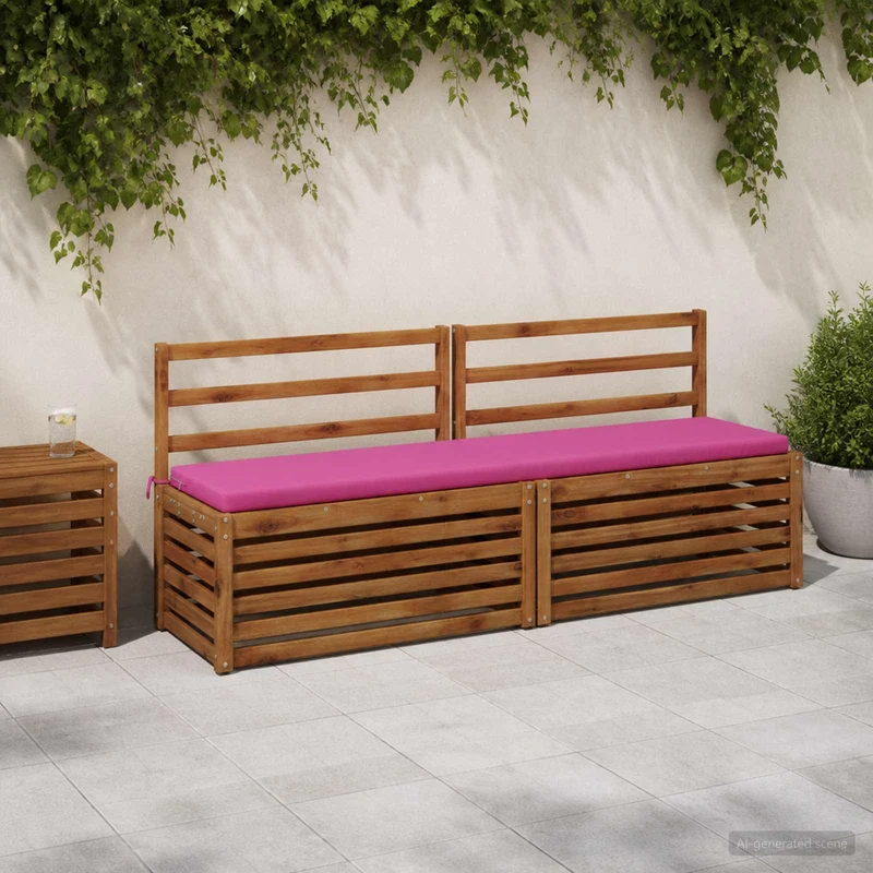 Bench Cushions SOEST 2 pcs 100% Polyester Pink 200 x 40 x 5 cm
