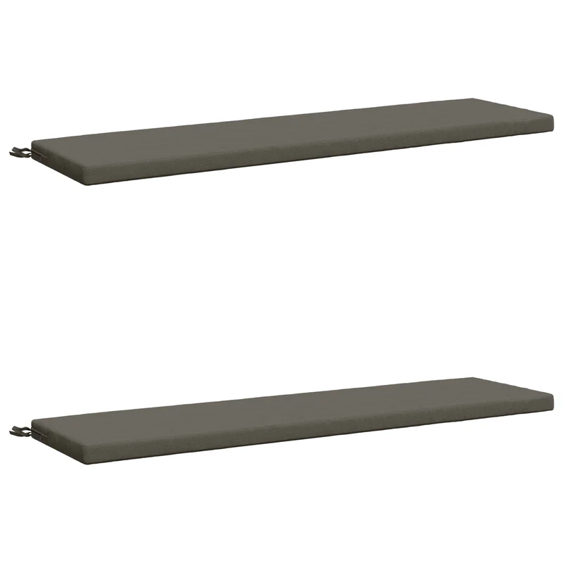 Bench Cushions SOEST 2 pcs 100% Polyester Grey 160 x 40 x 5 cm