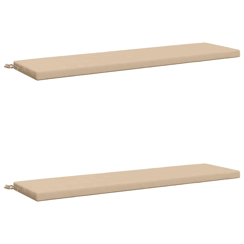 Bench Cushions SOEST 2 pcs 100% Polyester Cream 160 x 40 x 5 cm