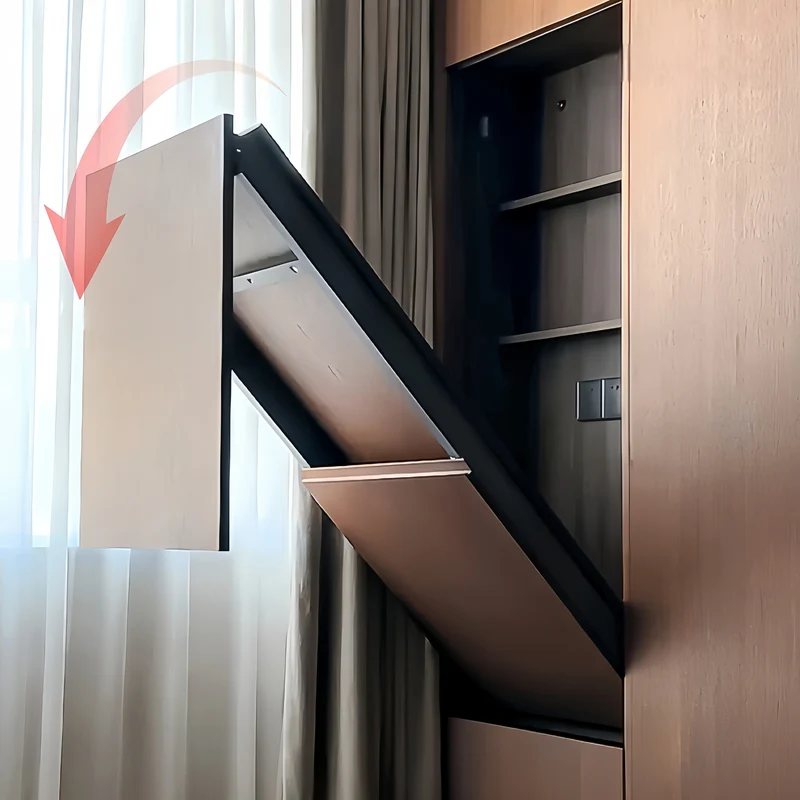 Ensemble de mécanisme de table rabattable invisible fixé au mur