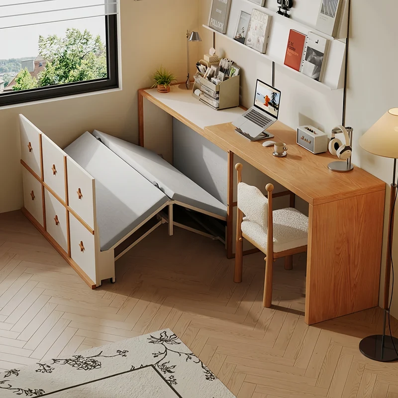 Lit escamotable avec bureau pivotant