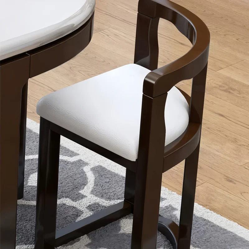 Ensemble table et chaises gigognes en bois massif, peu encombrantes, avec 4 chaises
