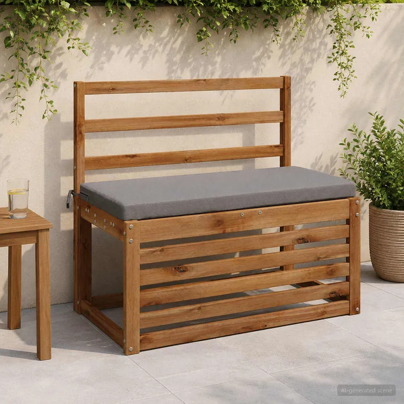 Bench Cushion SOEST 100% Polyester Grey 60 x 40 x 5 cm