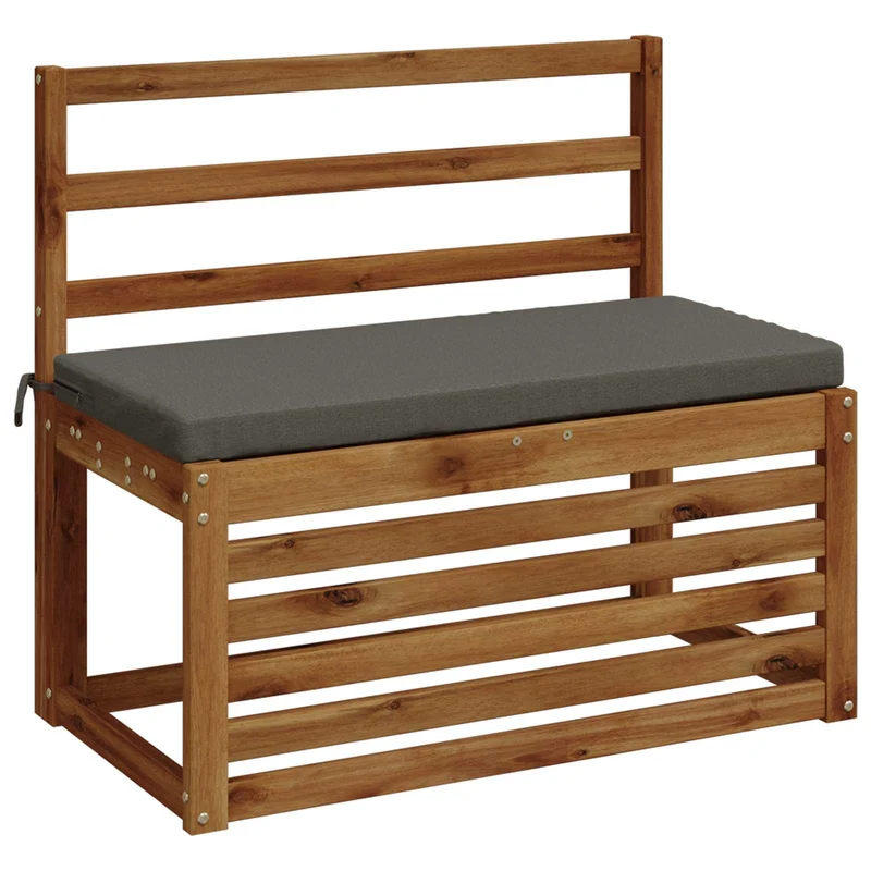 Bench Cushion SOEST 100% Polyester Grey 60 x 40 x 5 cm