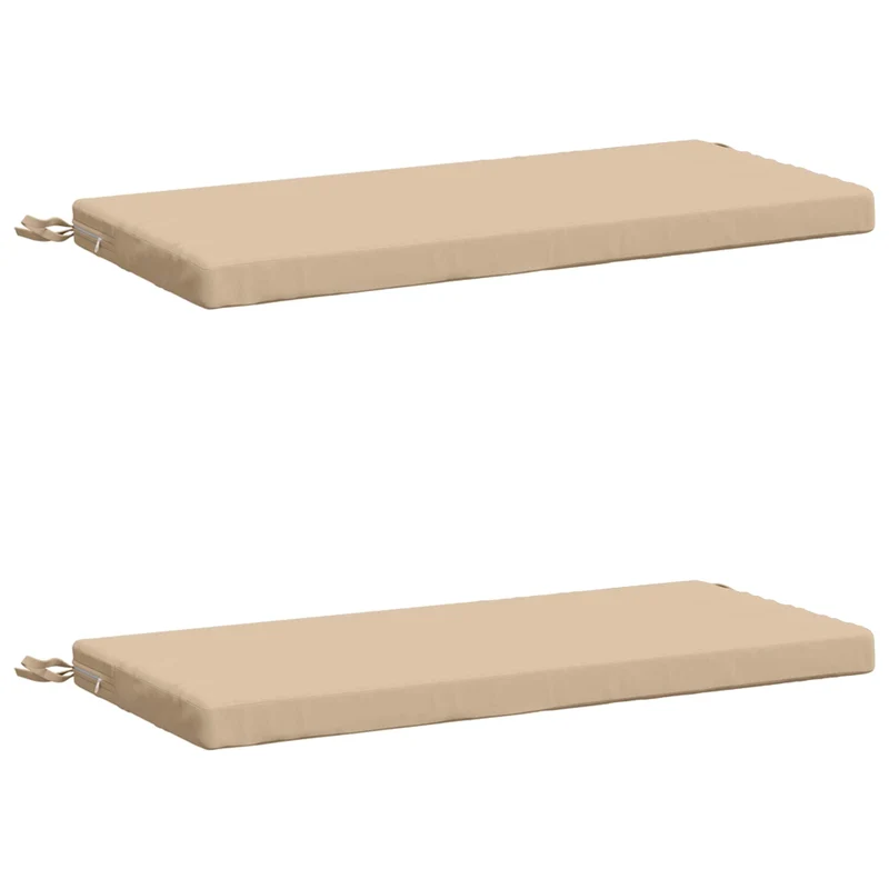Bench Cushions SOEST 2 pcs 100% Polyester Cream 60 x 40 x 5 cm
