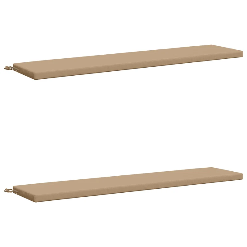 Bench Cushions SOEST 2 pcs 100% Polyester Sand 180 x 40 x 5 cm