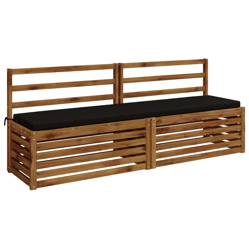 Bench Cushions SOEST 2 pcs 100% Polyester Black 180 x 40 x 5 cm