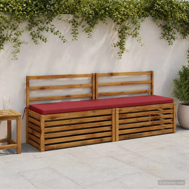 Bench Cushions SOEST 2 pcs 100% Polyester Red 180 x 40 x 5 cm