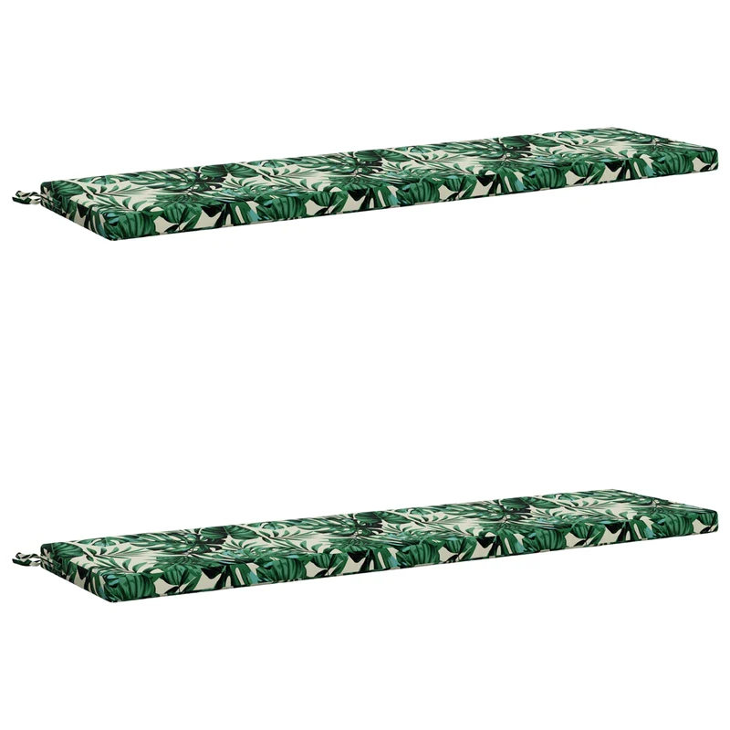 Bench Cushions SOEST 2 pcs 100% Polyester Leaf Pattern