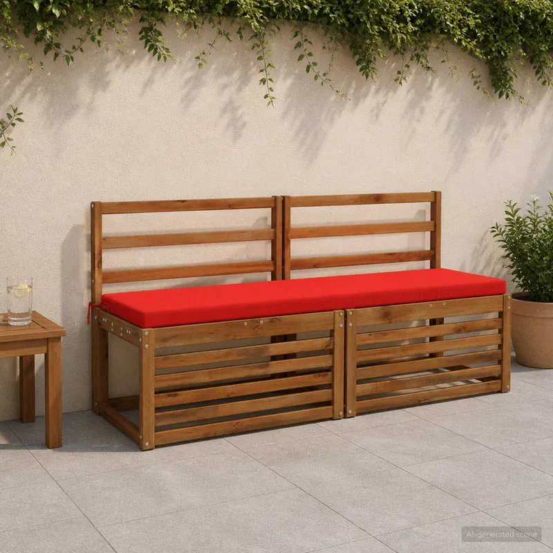 Bench Cushions SOEST 2 pcs 100% Polyester Red 140 x 40 x 5 cm