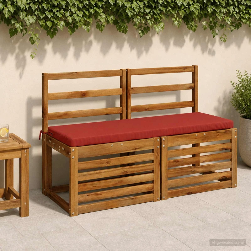 Bench Cushions SOEST 2 pcs 100% Polyester Red 100 x 40 x 5 cm