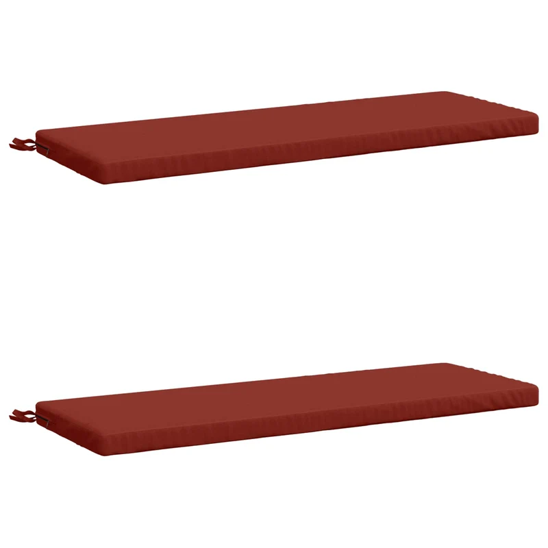 Bench Cushions SOEST 2 pcs 100% Polyester Red 100 x 40 x 5 cm