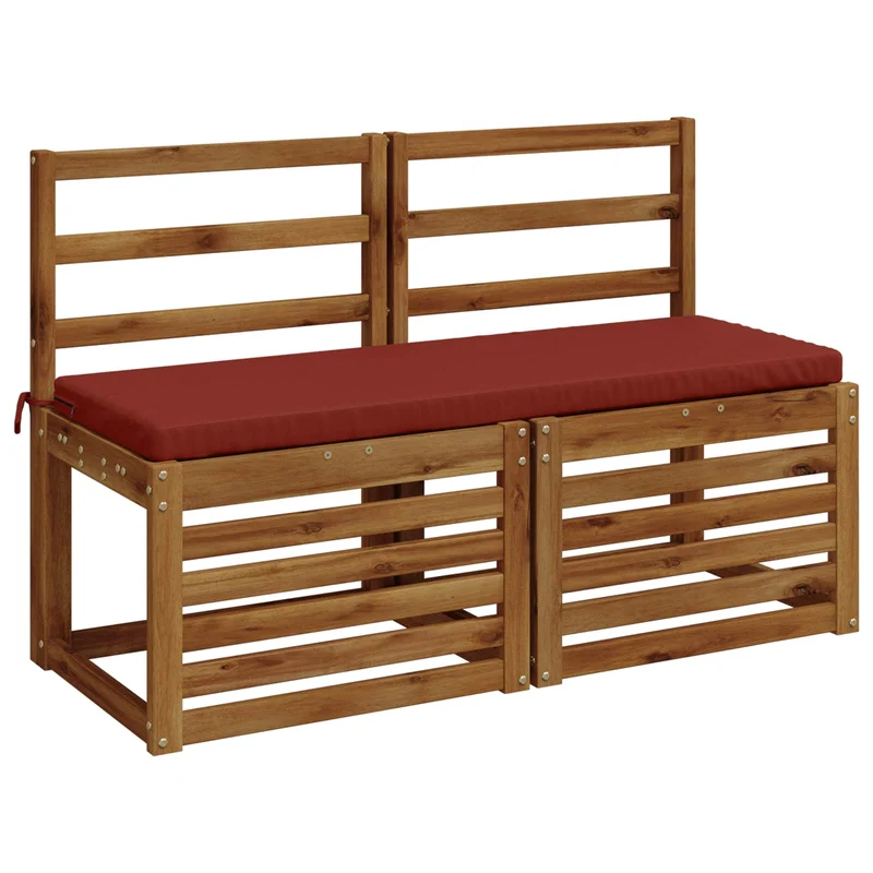 Bench Cushions SOEST 2 pcs 100% Polyester Red 100 x 40 x 5 cm