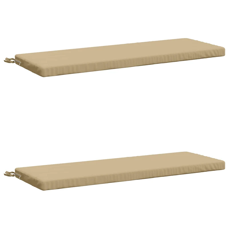Bench Cushions SOEST 2 pcs 100% Polyester Beige 100 x 40 x 5 cm