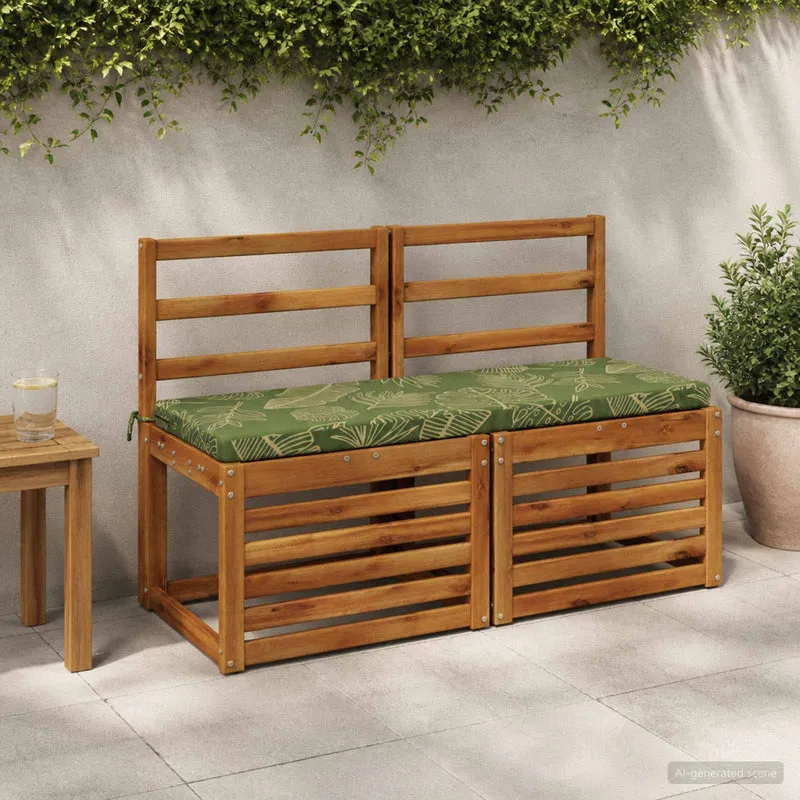 Bench Cushions SOEST 2 pcs 100% Polyester Leaf Design