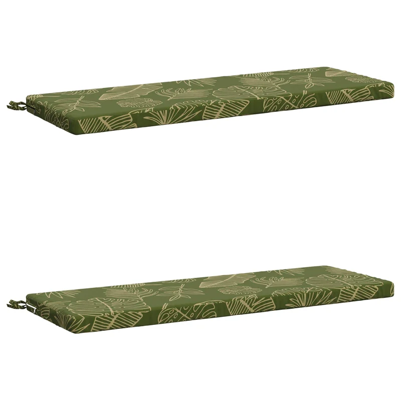 Bench Cushions SOEST 2 pcs 100% Polyester Leaf Design