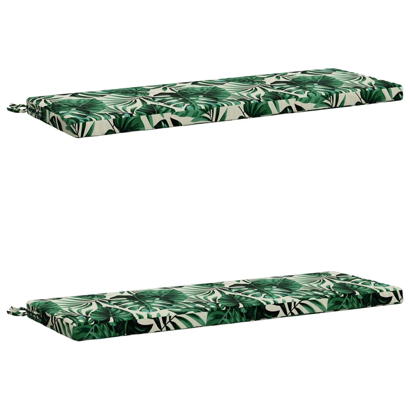 Bench Cushions SOEST 2 pcs 100% Polyester Leaf Pattern