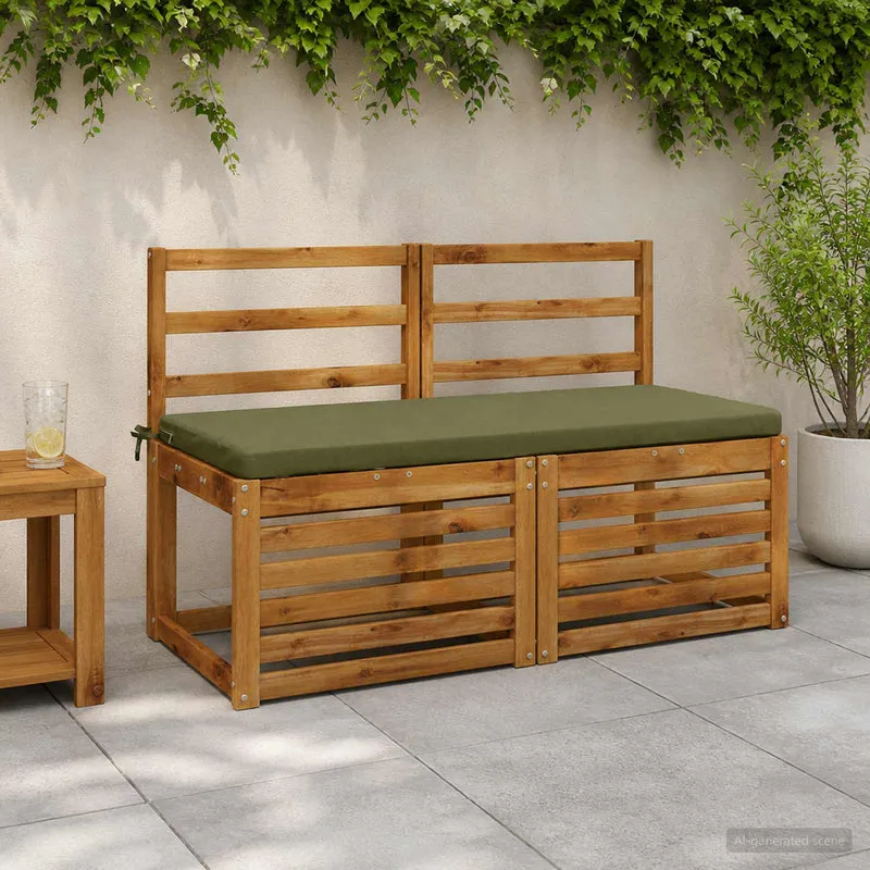 Bench Cushions SOEST 2 pcs 100% Polyester Olive Green