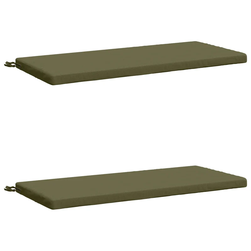 Bench Cushions SOEST 2 pcs 100% Polyester Olive Green