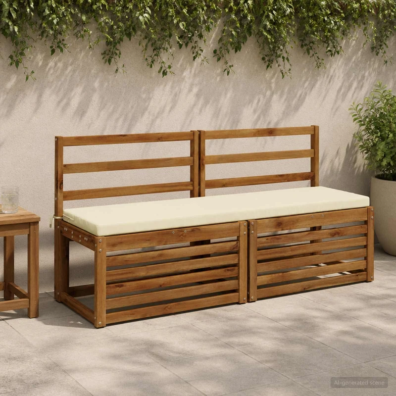 Bench Cushion SOEST 100% Polyester Cream 160 x 40 x 5 cm