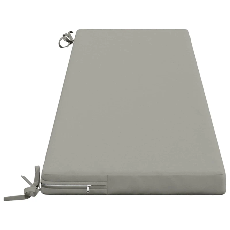 Bench Cushion SOEST 100% Polyester Grey 160 x 40 x 5 cm