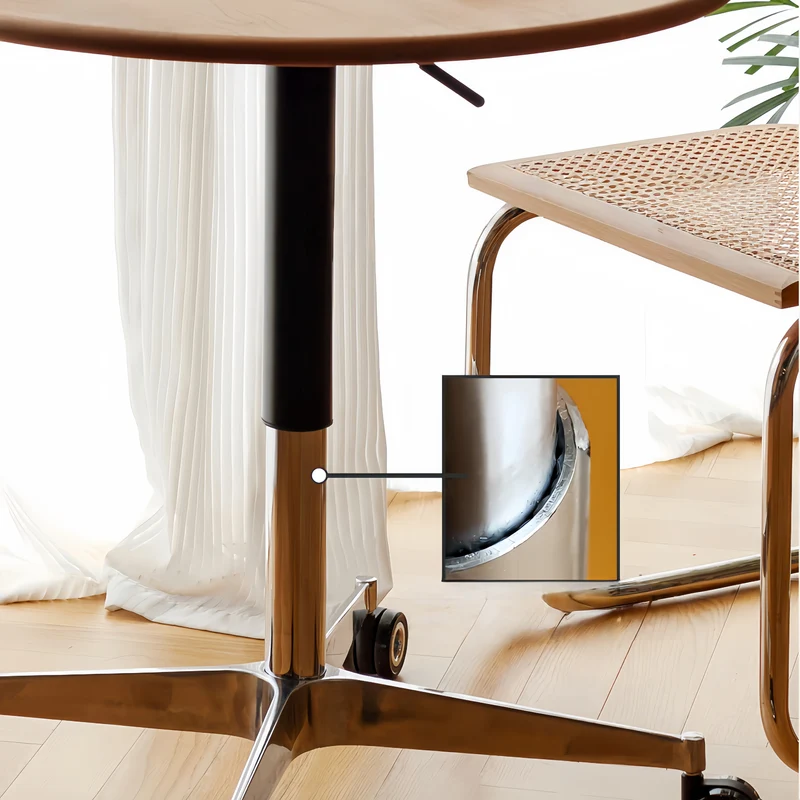 Table basse en bois massif à hauteur réglable avec roulettes universelles