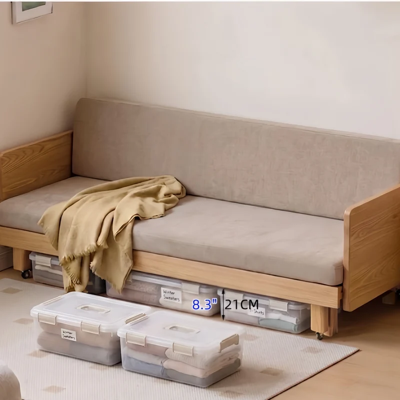 Canapé-lit tatami à cadre en bois massif Japandi