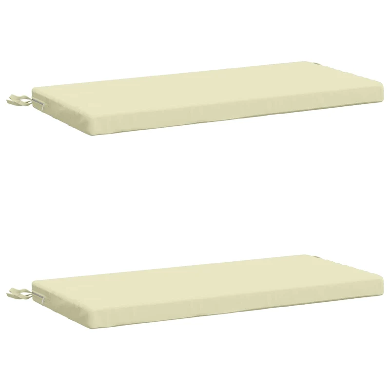 Bench Cushions SOEST 2 pcs 100% Polyester Cream 60 x 40 x 5 cm