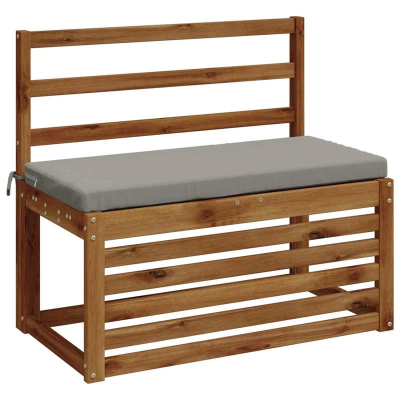 Bench Cushions SOEST 2 pcs 100% Polyester Grey 60 x 40 x 5 cm