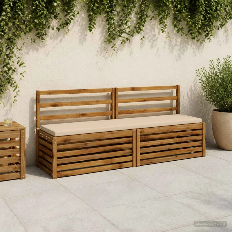 Bench Cushion SOEST 100% Polyester Cream 180 x 40 x 5 cm