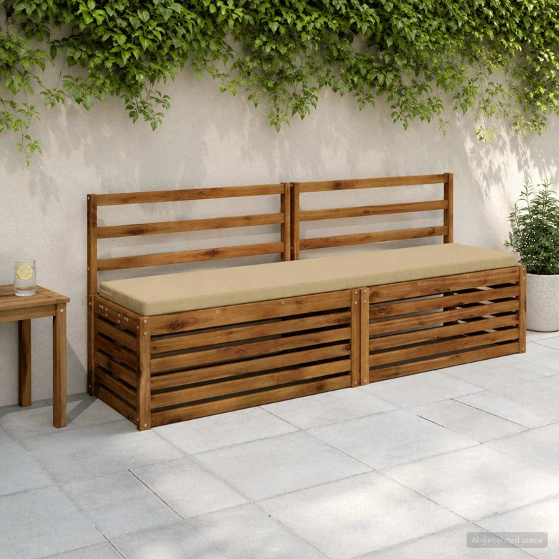 Bench Cushions SOEST 2 pcs 100% Polyester Beige 180 x 40 x 5 cm