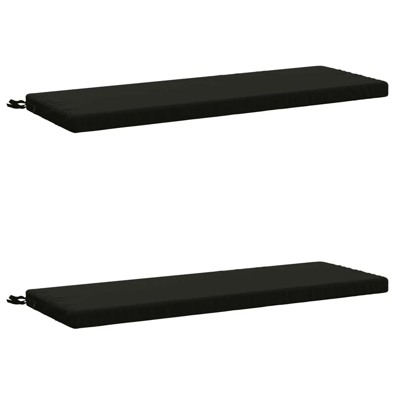 Bench Cushions SOEST 2 pcs 100% Polyester Black 100 x 40 x 5 cm