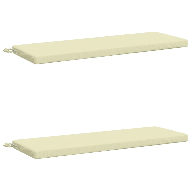 Bench Cushions SOEST 2 pcs 100% Polyester Cream 100 x 40 x 5 cm