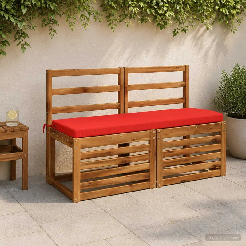 Bench Cushions SOEST 2 pcs 100% Polyester Red 110 x 40 x 5 cm