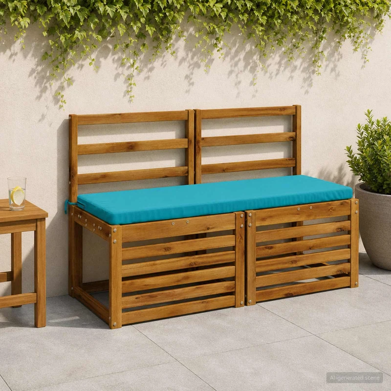Bench Cushion SOEST 100% Polyester Turquoise 110 x 40 x 5 cm