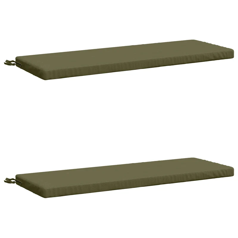 Bench Cushions SOEST 2 pcs 100% Polyester Olive Green