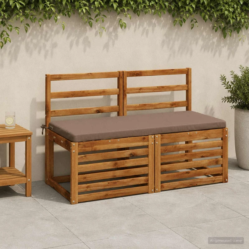 Bench Cushions SOEST 2 pcs 100% Polyester Taupe 110 x 50 x 5 cm