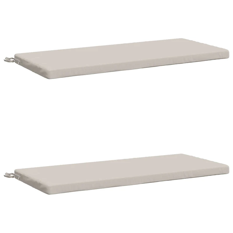 Bench Cushions SOEST 2 pcs 100% Polyester White 110 x 50 x 5 cm