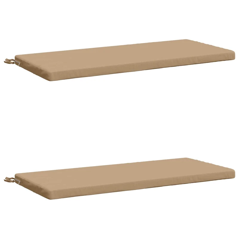 Bench Cushions SOEST 2 pcs 100% Polyester Sand 110 x 50 x 5 cm