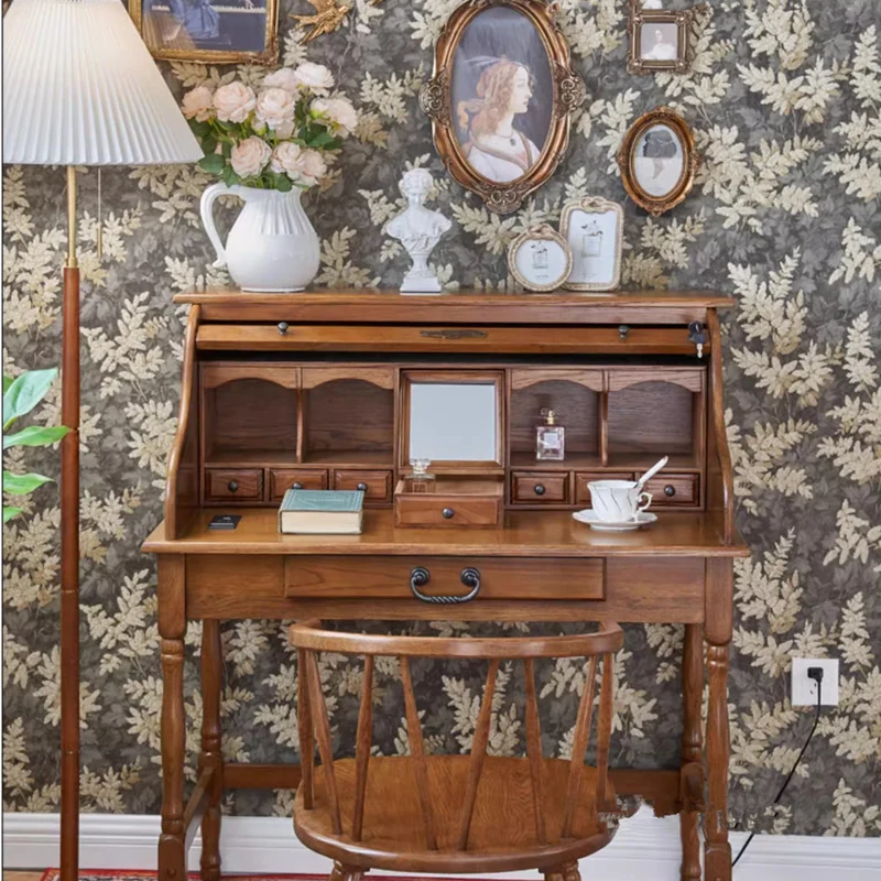 Bureau de vanité secrétaire à plateau roulant