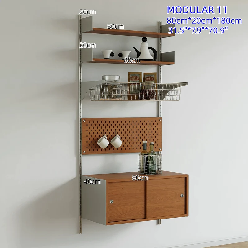 Étagères murales modulaires en alliage d'aluminium