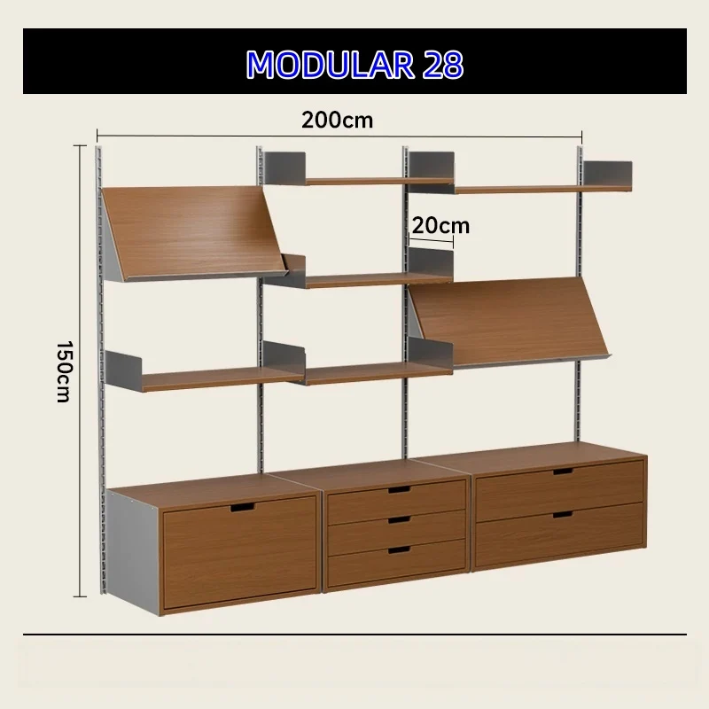 Étagères murales modulaires en alliage d'aluminium