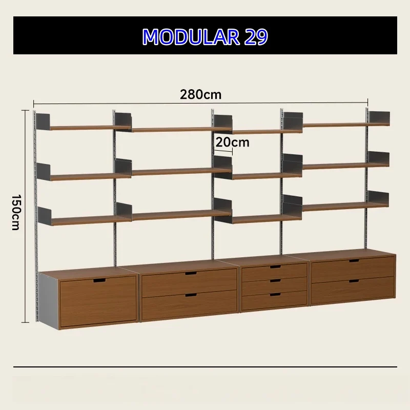 Étagères murales modulaires en alliage d'aluminium