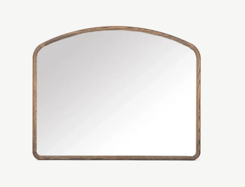 Sherwood Arched Overmantel Wall Mirror, Darkened Oak